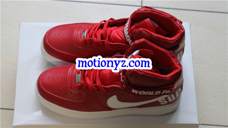 Supreme x Authentic Nike Air Force 1 High Supreme SP Red